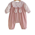 Outwear doll baby clothes embroider baby overalls spring & fall style suitsweet floral two-piece setsuit