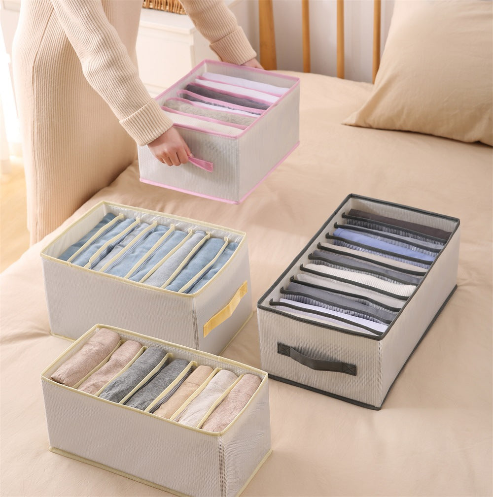 Foldable pants storage box artifact drawer type partition box clothing layered arrangement storage box pp board storage bag