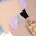 European and american seamless ice silk women's panties high waist invisible solid color briefs ladies comfortable plus size underwear wholesale