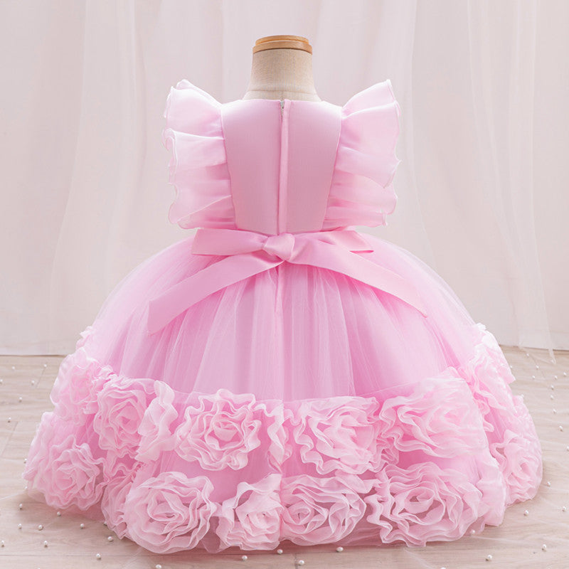 kids dress princess skirt western style girl mesh tutu skirt piano performance dress baby girl dress summer