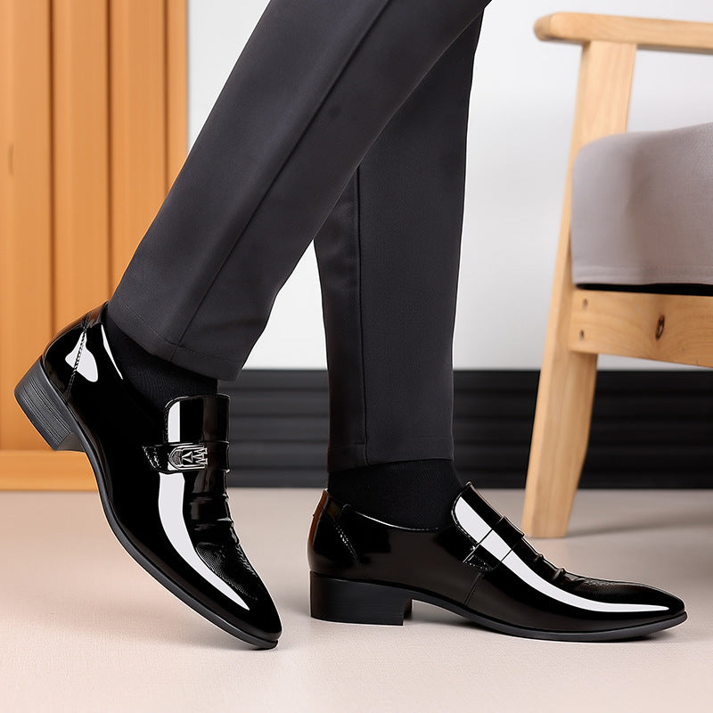 Men's leather dress shoes - new business casual style, breathable, pointed toe, perfect for spring/autumn, british & korean style, groom's wedding shoes