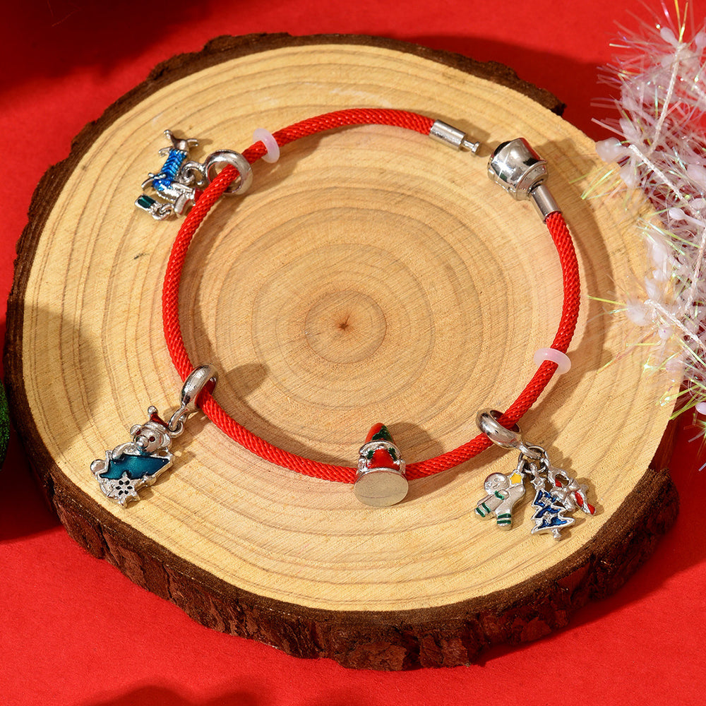 Wholesale european and american halloween bracelets - cute cartoon bear charms with enamel accents - holiday gifts & christmas tree bracelets