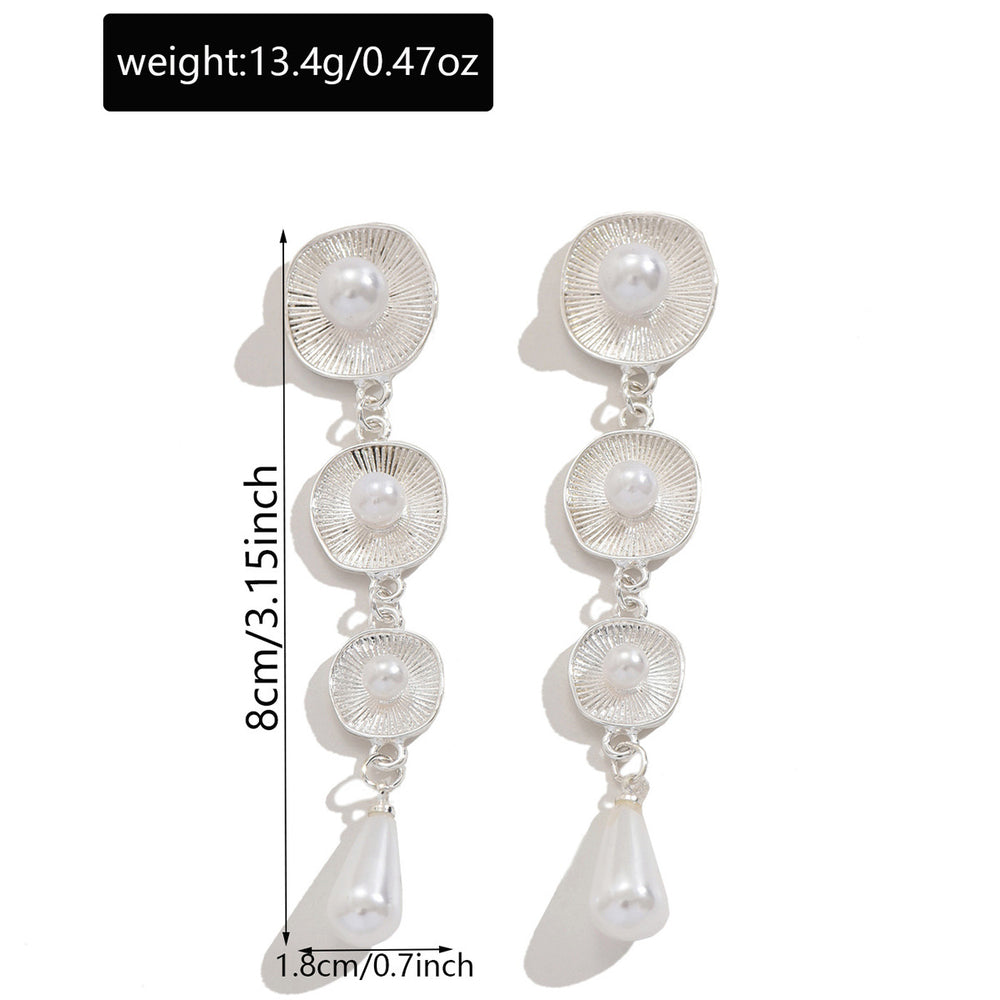 Pearl earrings wholesale european and american cross-border jewelry round tassel niche earrings exaggerated stylish long water drop earrings