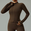 Lulu zip-up compression long sleeve yoga top women's running fitness jacket cloud feel breathable activewear top