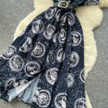 French retro floral print short sleeve dress - high waist, slim fit, a-line maxi dress - commute chic & elegant