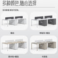 Office desk and chair set - minimalist office workstation for 2-4 people - partitioned desk for finance, office furniture