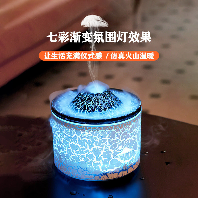 Export source volcano aromatherapy machine flame humidifier air diffuser ultrasonic essential oil large mist humidifier