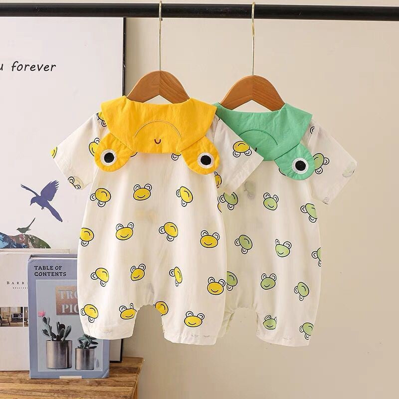 Newborn infant baby summer new arrival super stylish cartoon short-sleeve romper thin style outing jumpsuit trendy