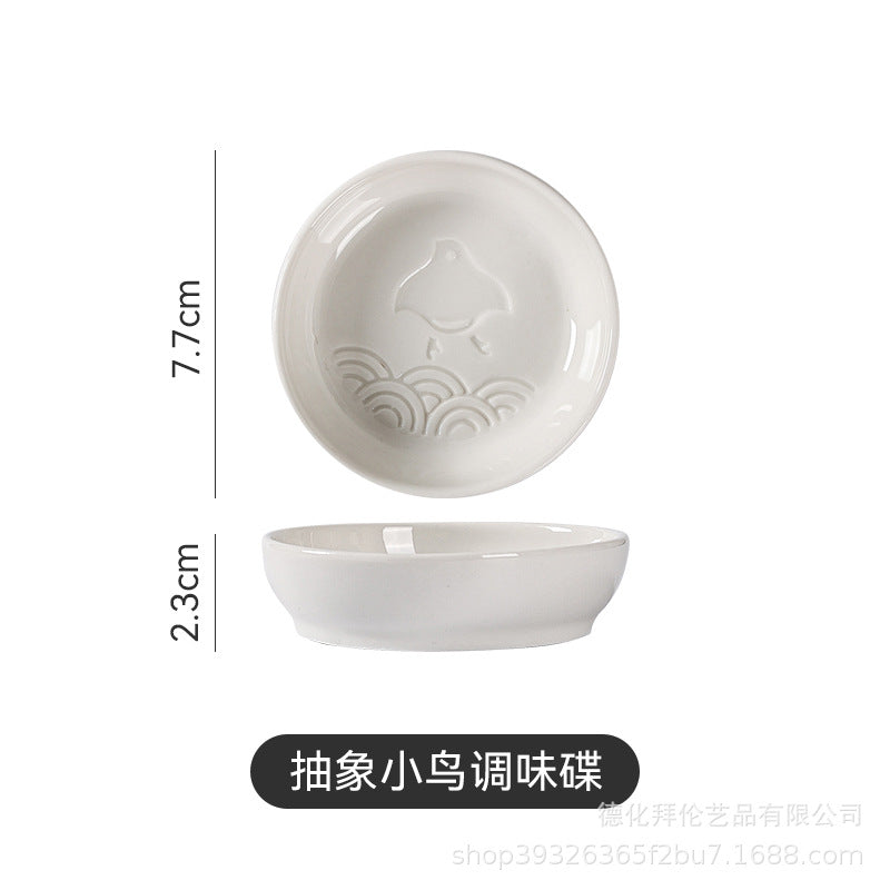 Ceramic animal flavor dish xiaodiefor homecreative sauce dish small soy sauce dish cute ketchup dish manufacturer wholesale