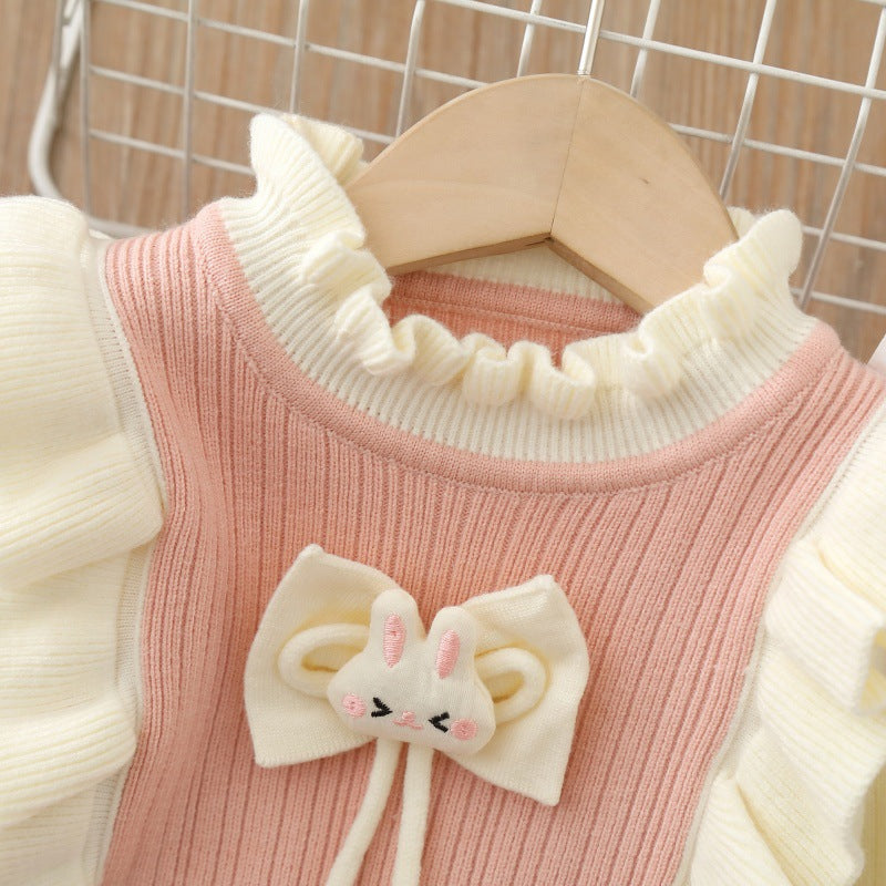 Girls' knitted sweater dress with bow detail - new autumn/winter  collection