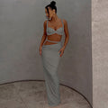 european and american women's clothing  spring/summer new collection: solid color sexy camisole & bodycon mini skirt set