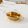 Korean stainless steel oval ramen basin steamed vegetable basin commercial baked rice bowl fried chicken plate flats salad bowl side dish bowl