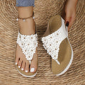 Plus size women's summer flip-flops: floral platform sandals with chunky soles - casual rubber slides