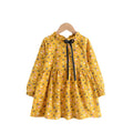 new girls' dress cotton spring/autumn floral tie-up children's dress stylish princess dress wholesale