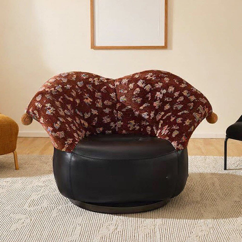 Clown lazy sofa single french cream style living room balcony design casual fabric rotate sofa chair for home