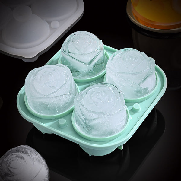 Rose Ice Grid Cartoon Silicone Frozen Ice Cube Mould Ice Maker Whiskey Ice Hockey Box Ice Grid Ice Mould