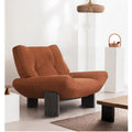 Retro single sofa chair, wabi-sabi style solid wood casual chair, hotel living room club reception chair, designer negotiation chair