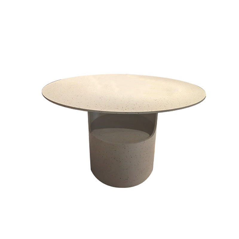 Microcement dining table with hollow storage slot, wabi-sabi style art dining table, waterproofcasual tea table, export dining table
