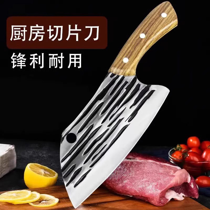 Striped fish-killing household knife, fish-killing forged chopping dual-purpose knife, household kitchen knife, stainless steel hotel commercial chef's knife