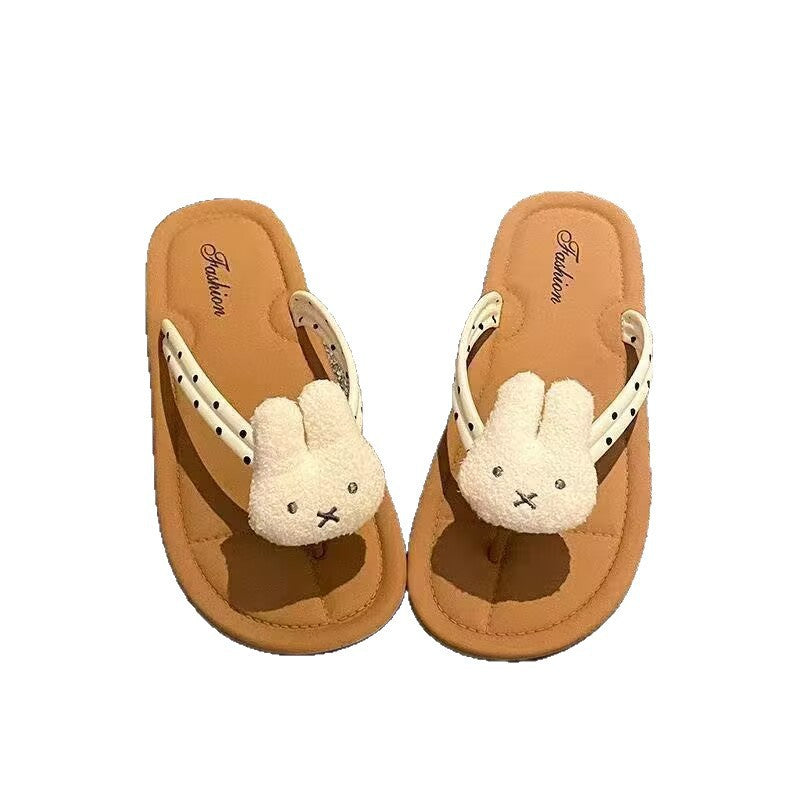 Flip-flops new arrival summer girl high-looking cute rabbit cartoon polka dot slippers non-slip lightweight flip-flops wholesale