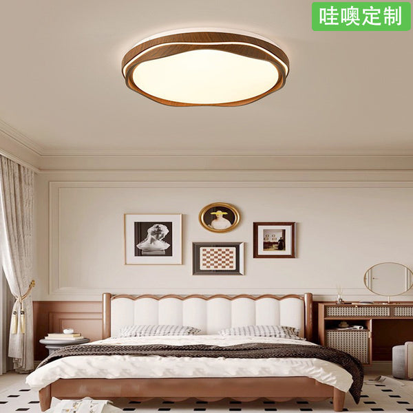 [Wow] Medieval eye protection ceiling light, simple Nordic walnut wabi sandy wind, American retro home super bright light