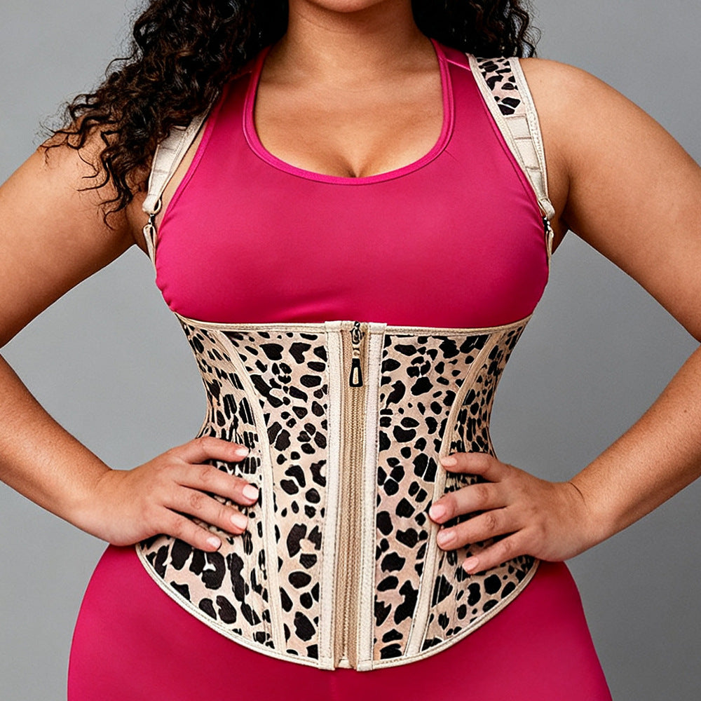 Xiyin tik  hot zipper double-layer steel frame tight waist shaping tops abdominal latex shaping vest