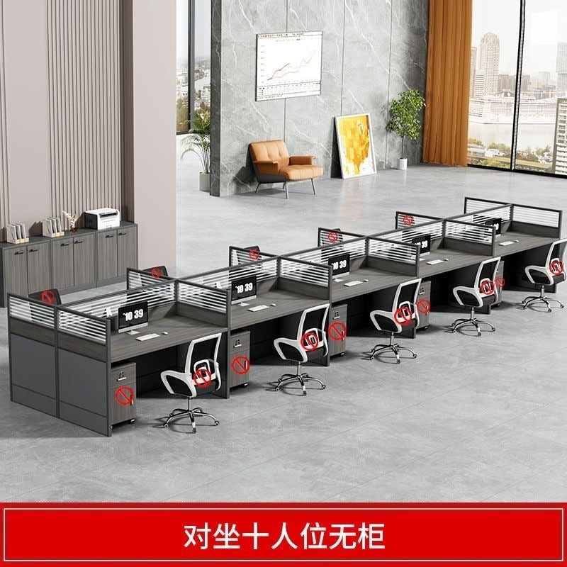 Office desk and chair set, staff workstation, desk, single/double desk, partitioned desk, soundproof desk - clearance sale