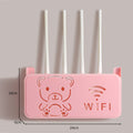 Wireless router storage box bear decoration punch-free concealed box set-top box bracket wifi wall-mounted storage rack