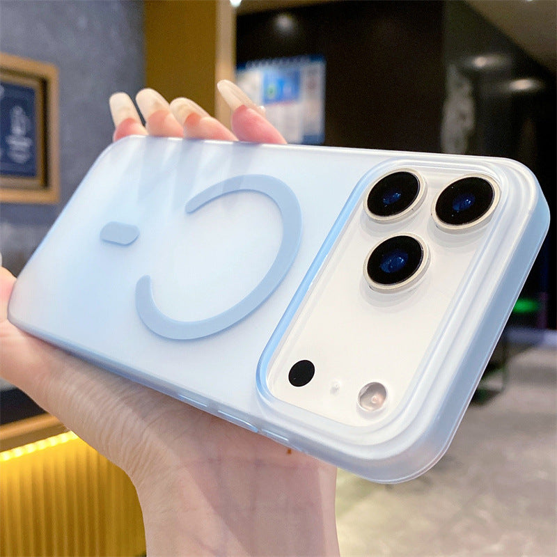 Ultra-thin pc hard case with magnetic attachment, matte ice mist finish, compatible with iphone 17, iphone 16, iphone 15, iphone 13 pro max - premium quality