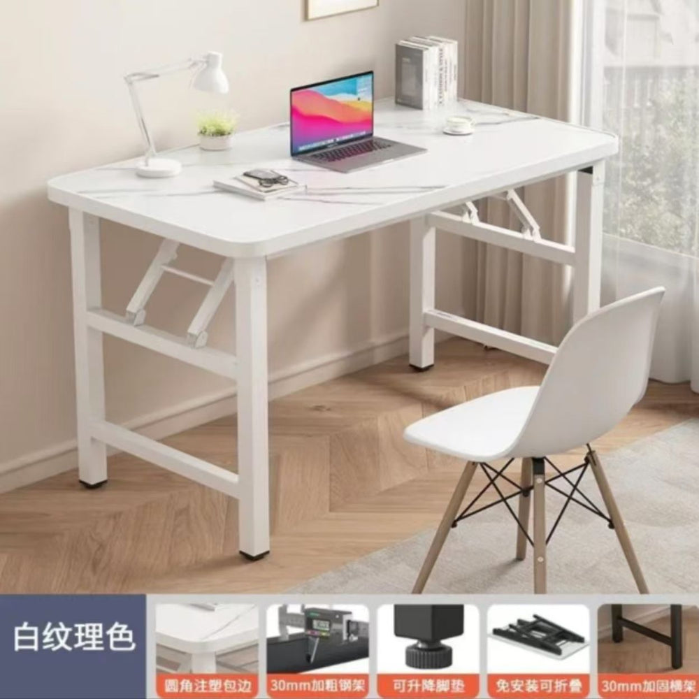 Easy-to-assemble folding desk - no assembly required - perfect for home, living room, dining room, bedroom, or office