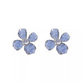 S925 silver needle purple crystal flower earrings women's ins forest style earrings accessible luxurypopular earrings fall and winter high-end sense