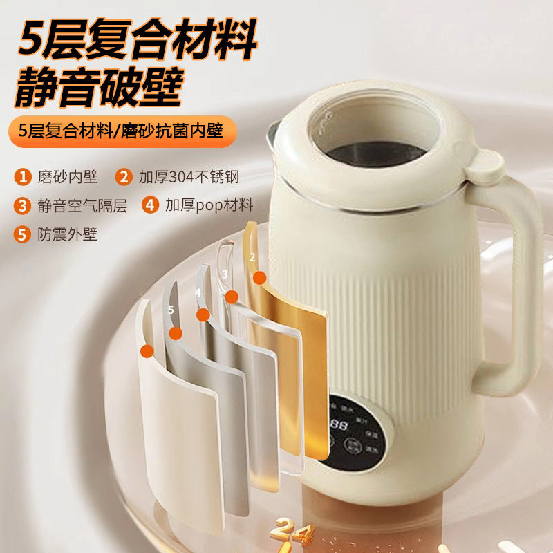 us standard wall breaker machine for 3-4 people, fully automatic heating, no cooking, no filtering, soy milk machine, multi-function