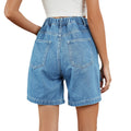 European and american cross-border e-commerce:  summer new arrivals,  independent store, washed elastic waistband cargo casual denim shorts