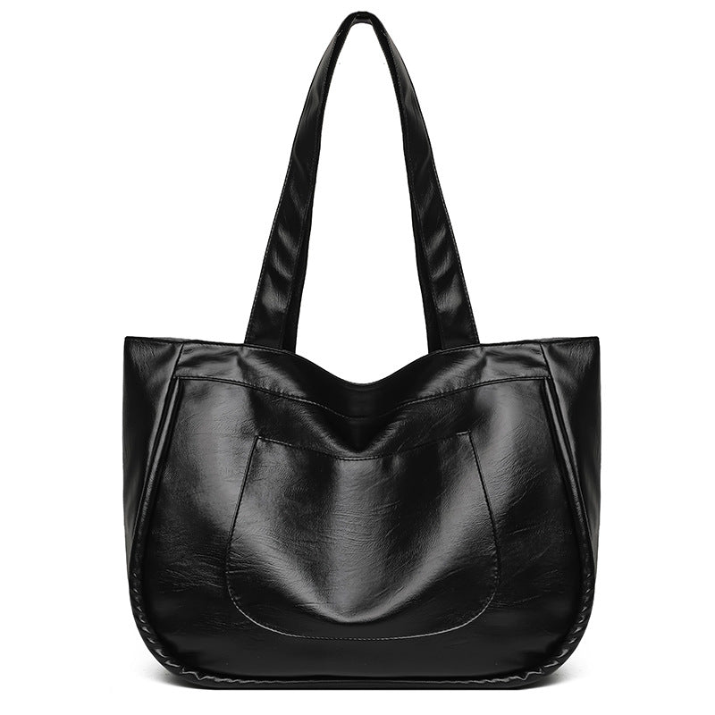 2025 new fashion cross-border women's bag - high-quality versatile tote bag, large capacity shoulder bag, minimalist commuter bag, mom bag