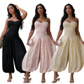 C7717 cross-border   fashion women's elegant sexy bandeau slim-fit fashion jumpsuit