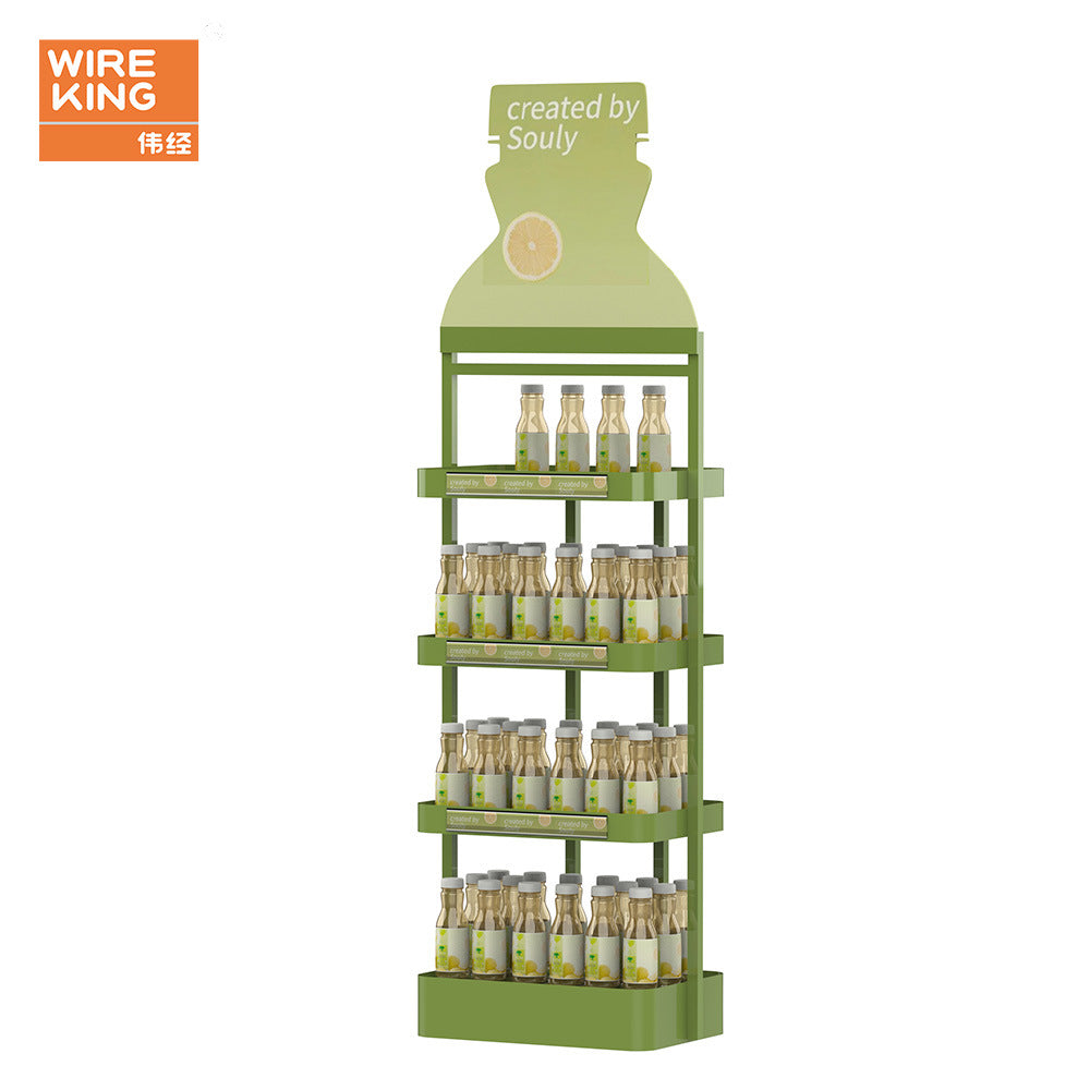 Factory Customized Supermarket Beverage Display Rack Beverage Sparkling Water Display Rack Convenience Store Beverage Display Rack