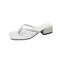 Women's flip-flops & thongs - 2023 summer new arrivals: fashionable square-toe, chunky heel, non-slip beach sandals for women - trendy style