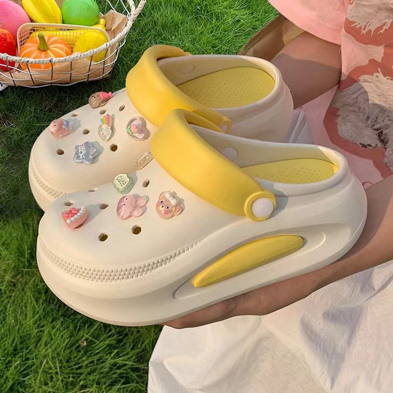 Dopamine baotou drag girl summerthick soleoutwearpopularheight increasingslimming lookfashioneasiest for match beach crocsins