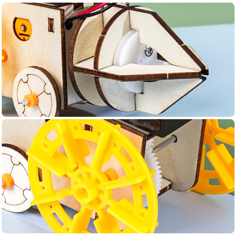 Technology small production drilling robot car children DIY hand-assembled puzzle science experiment set material package