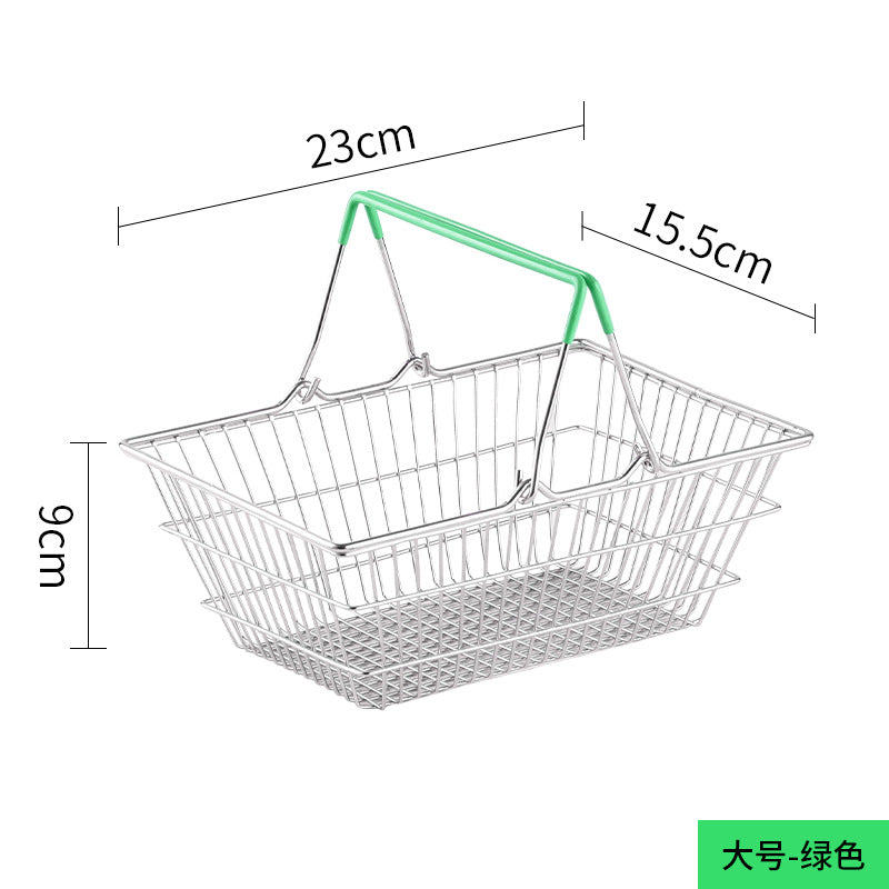 Cross-border  wrought iron simulation shopping basket household cosmetics sundries storage decorative shelf shooting props