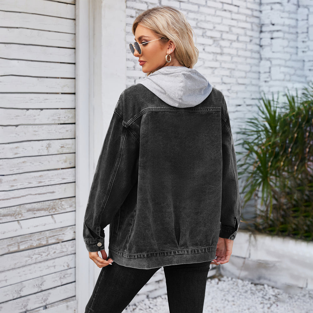 Fashion cross-border foreign trade women's clothing new arrival  independent station washed loose denim outwear medium long tops trendy