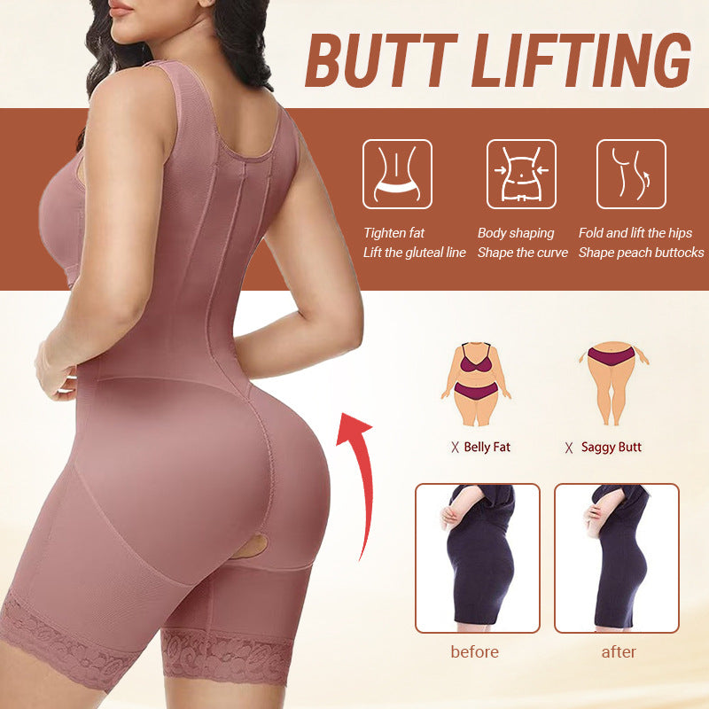 one-piece corset with cup, inner hole for inserting pads, postpartum and postoperative repair, strong pressure corset, waist and abdomen, hip lift