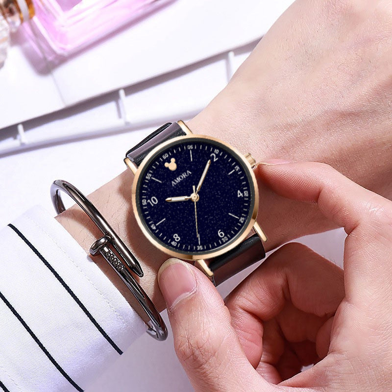 Silent quartz watch for civil service exams - suitable for students, men, and women - official exam approved, leather strap, no ticking sound
