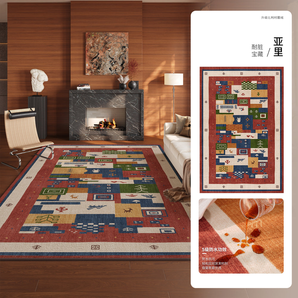 Carpet living room medieval style anti-cat scratching sofa coffee table blanket bedroom large area full bed side blanket waterproof anti-fouling