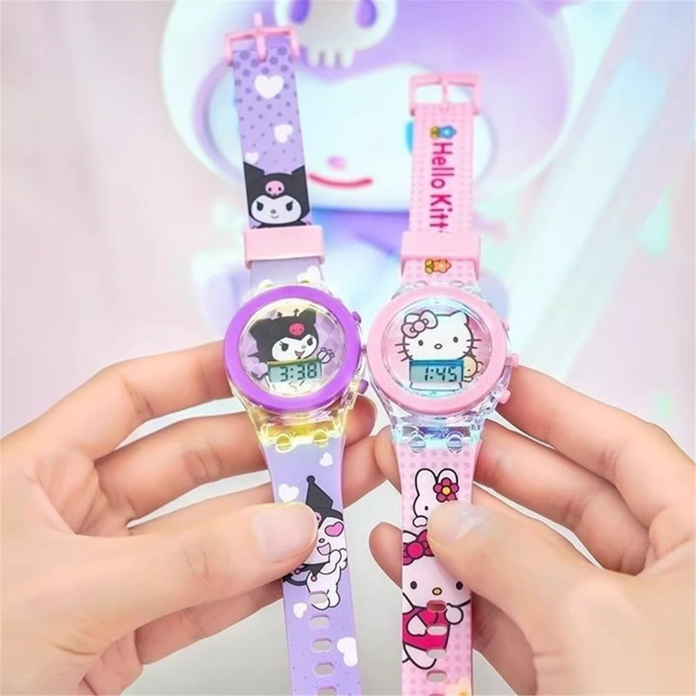 Kids' watch - luminous digital watch - cartoon kuromi & my melody - gift for boys & girls - kindergarten & elementary school