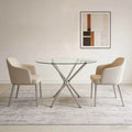 Export tempered glass table small apartment restaurant dining table cross-border accessible luxuryclassy sense negotiation table for home dining table