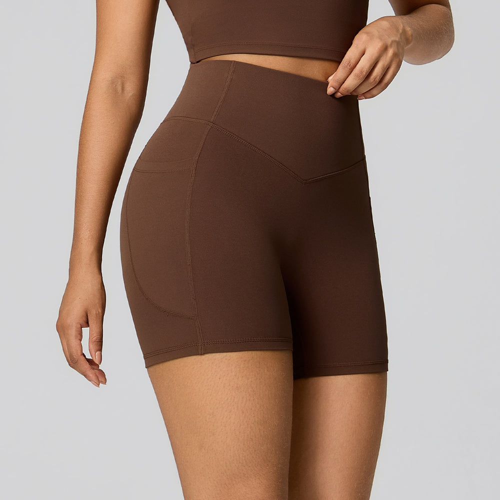 European and american new pocket yoga outfit women's set high waist shaping stretch fitness set quick-dry breathable activewear