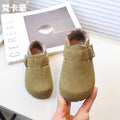 Fankahao kids two cotton birkenstock shoes winternew arrivalk-stylegirl soft bottom small leather shoes retro beanie shoes