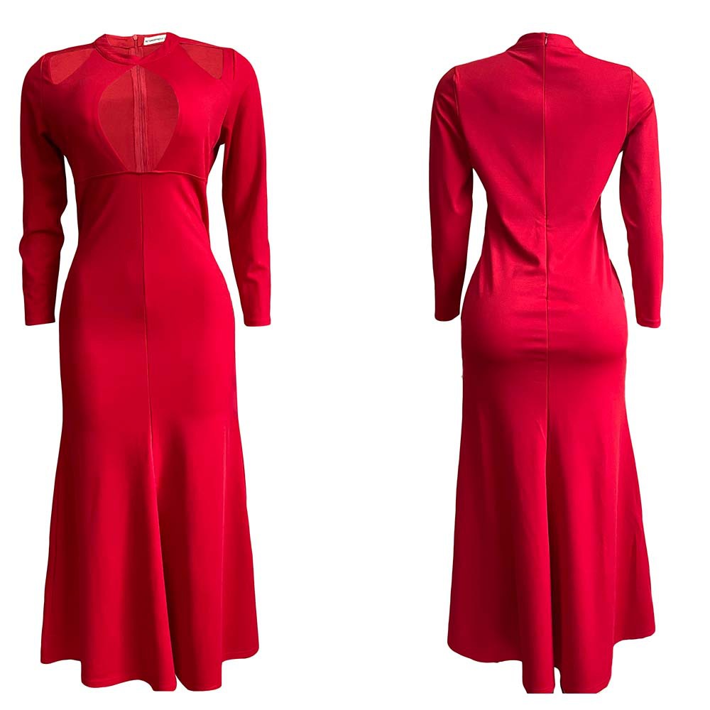 C8416   autumn new arrival women's plus size high waist sexy mermaid dress african maxi dress