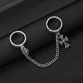 Cross chain ring wholesale cross-border hip hop niche design gothic style trendy retro hollow ring for women